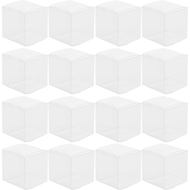 Caja De Plástico Transparente 25 Unidades 1.57X1.57X1.57 Pulgadas Para Dulces Joyas Y Regalos Cajas De Almacenamiento Transparentes Con Tapa Para Bodas Fiestas Y Baby Shower Fácil De Montar