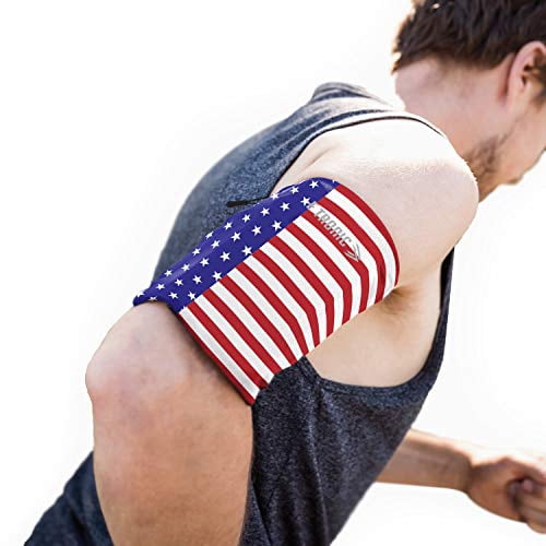 E Tronic Edge Phone Holder for Running, Cell Phone Arm Bands with Reflective Logo, Phone Strap Armband Fits iPhone and Android, Use for Running, Walking, Hiking and Biking, USA XL