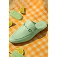 thumbnail image 2 of KRISTY Horsebit Embellished Mules in Mint Green, 2 of 6