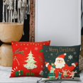 thumbnail image 3 of Gustave 18 x 18 inches Pillow Christmas Cover Case Sparkling Red Snowflakes Linen Pillowcase Throw Pillow Cover Festive Xmas Decor -Santa Claus B, 3 of 4