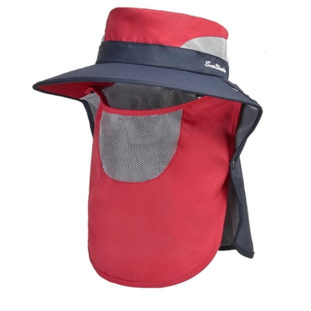 Yihuala Hiking Hat with Ponytail Hole Sun Hat Hat with Neck Flap Fishing Hats For Men Sun With Netting