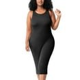thumbnail image 5 of ZAXARRA Robe Midi d'Été pour Femmes Sans Manches Col Rond Couleur Unie Robe Tricotée Vacances Plage, 5 of 5