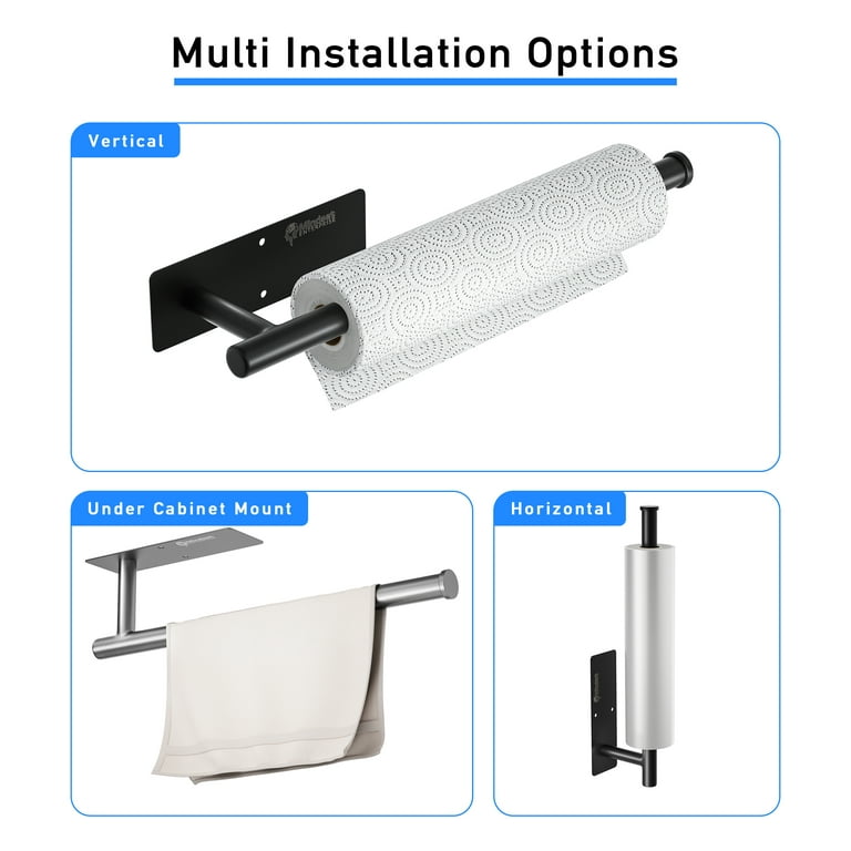 Self Adhesive Stainless Steel Kitchen Paper Towel Rack