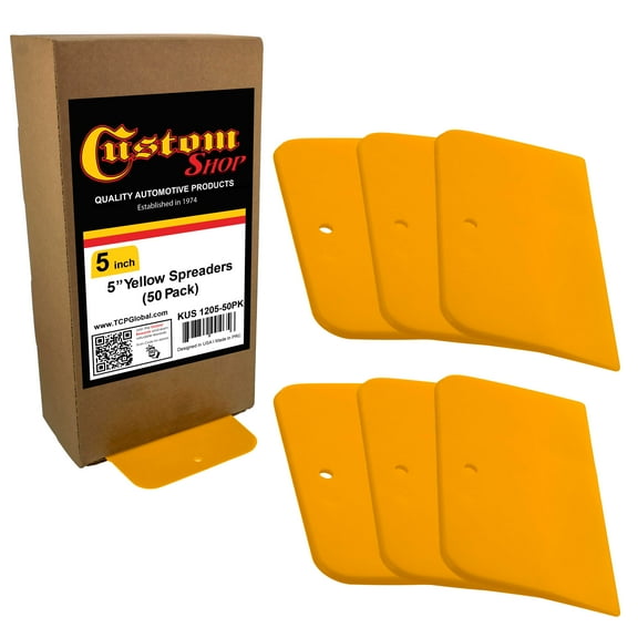 50 Pack of Custom Shop 5" Body Filler Spreaders for Automotive Body Fillers, Putties, Glazes - Easy, Precise, Reusable