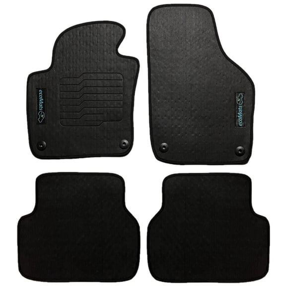 Floor Mats All Weather for 2011 to 2017 Volkswagen Tiguan with Safety Locks, Front and Rear - ecoMats