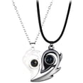 thumbnail image 1 of Couple Collier Coeur Simple: 2pcs 100 Langue Collier Collier Charm Collier, 1 of 10