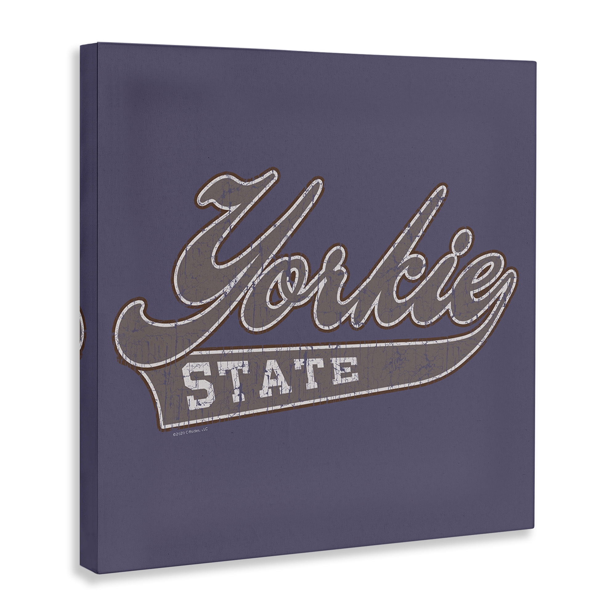 Stupell Industries Vintage College Yorkie State Novelty & Humor Painting Wrapped Canvas Art Print Wall Art, 24 x 24