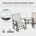 thumbnail image 3 of Outsunny Double Patio Glider With Tea Table, Tempered Glass, Outdoor, Garden, 3 of 9