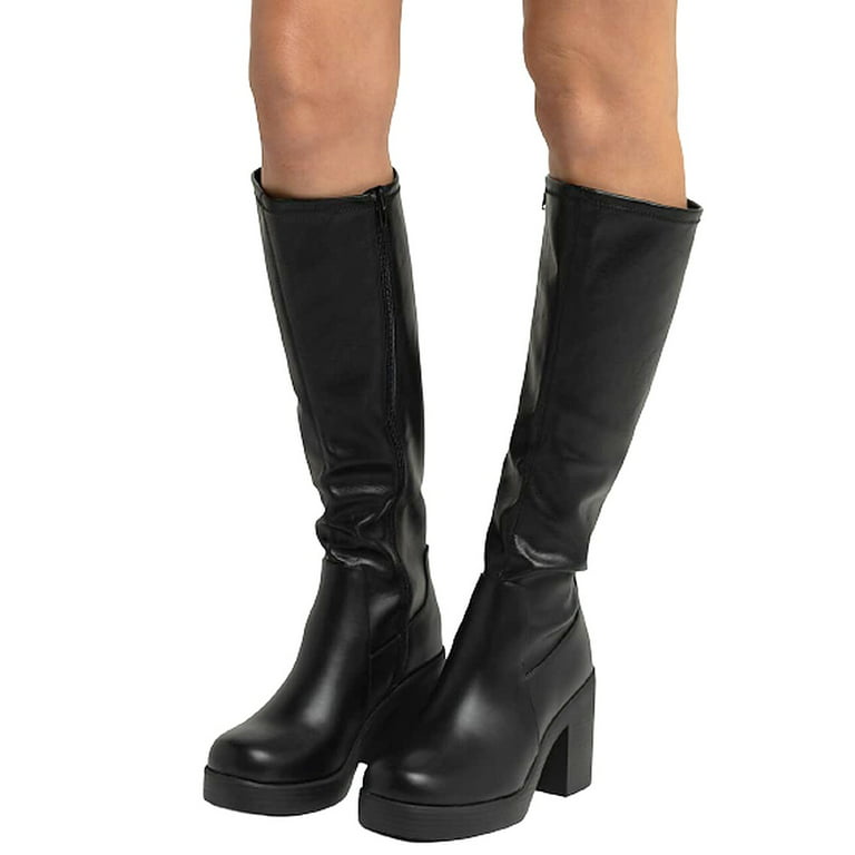 Soda Stretch Faux Leather Boots