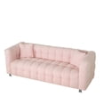 thumbnail image 6 of 80" Teddy Couch Sofa with  Fluffy Waves Design,Cut Cozy Sofa with 2 Throw Pillows,Elegant Three-Seater Couch Sofa for  Living Room Office Apartment,Pink, 6 of 9