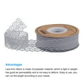 thumbnail image 3 of Unique Bargains 1.2 Inch Wide 25 Yard Lace Ribbon Floral Pattern Gray Lace Trim Ribbon for Gift Wrapping, Wedding Decor, 3 of 5