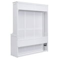 thumbnail image 7 of Queen Solid Wood Murphy Bed with Desk, Queen Size Platform Bed with Wooden Slats, Modern Hidden Bed, Wall Bed for Small Space, Apartments, Studio, No Spring Box Needed, White, 7 of 7