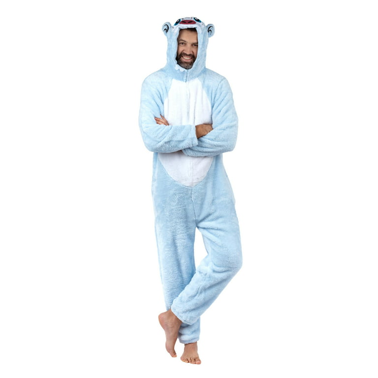 Christmas Mens Union Suit Zip-Up Onesie Pajama, Bunny, Yeti, or
