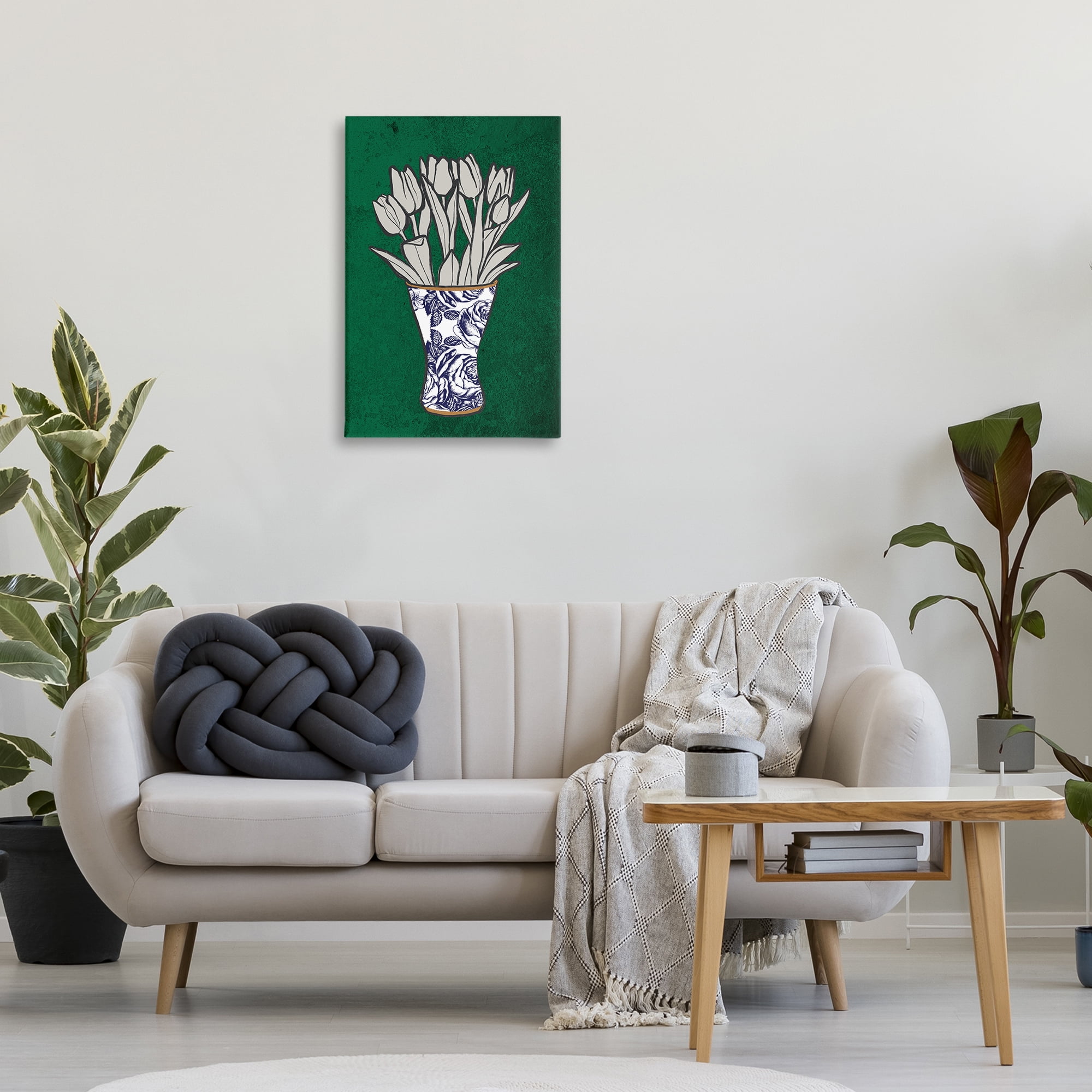 Stupell Industries Tulip Bouquet Vase Botanical & Floral Painting Gallery Wrapped Canvas Art Print Wall Art, 20 x 30