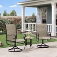 thumbnail image 1 of Patio Swivel Chair Set of 2 – All-Weather Outdoor Dining Chairs with High Back, Rocker-Swivel Combo, Brown for Backyard, Deck, Poolside, 1 of 6