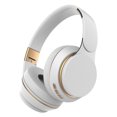 thumbnail image 1 of sweethay Auricular de computadora Inalámbrico compatible con Bluetooth Auricular sobre la oreja con micrófono Control de botón Auricular de Cables de audio/vídeo blanco, 1 of 6