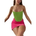 thumbnail image 2 of Lucakuins - Mini clubwear de verano para mujer, color sólido, sin mangas, sin espalda, con hombros descubiertos Lucakuins moda, 2 of 9