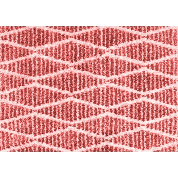 Ahgly Company Indoor Rectangle Trellis Red Modern Area Rugs, 5' x 7'