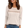 thumbnail image 3 of Women'S Lace Long Sleeve Shirt Fall Top Fashion Dreesy Casual Tunic Sweaters Mesh Clothes S, 3 of 8