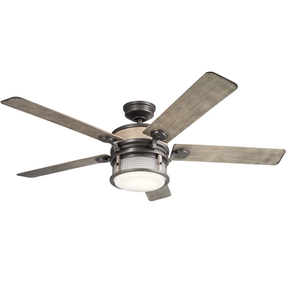 310170AVI Kichler Lighting Ahrendale - Ceiling Fan with Light Kit - with Utilitarian inspirations - 16.5 inches tall by 60 inches wide-Anvil Iron