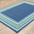 thumbnail image 4 of Style Haven  Martinque Green Bordered Navy Indoor/ Outdoor Area Rug~ 7'10" x 10'10" 8' x 10' Outdoor, Indoor Living Room, Patio, Dining Room Rectangle, 4 of 5