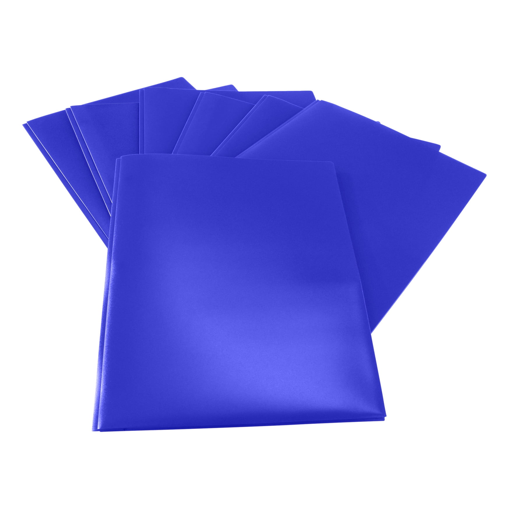 2-Pocket Poly Folders with Fasteners, Blue, Pack of 25