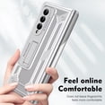 thumbnail image 2 of MonsDirect for 7.6 inch Samsung Galaxy Z Fold 4 5G 2022 Case, Hard PC Case with Hidden Stand, Anti-Drop Free Folding Hinge Cover with Screen Protector & Lens Protection for Galaxy Z Fold 4, Silver, 2 of 7