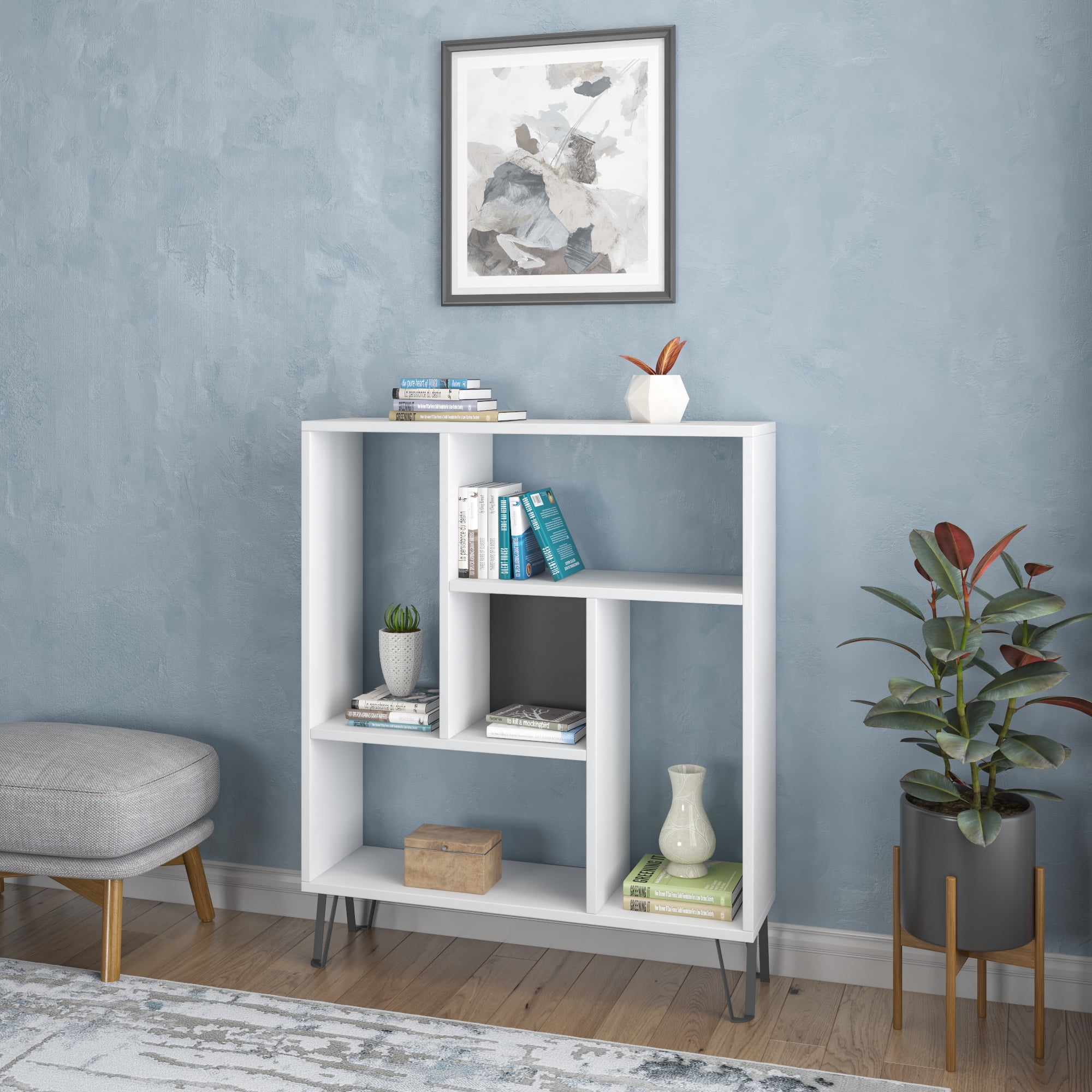 Ada Home Décor Arven 3 Tier Bookcase, White
