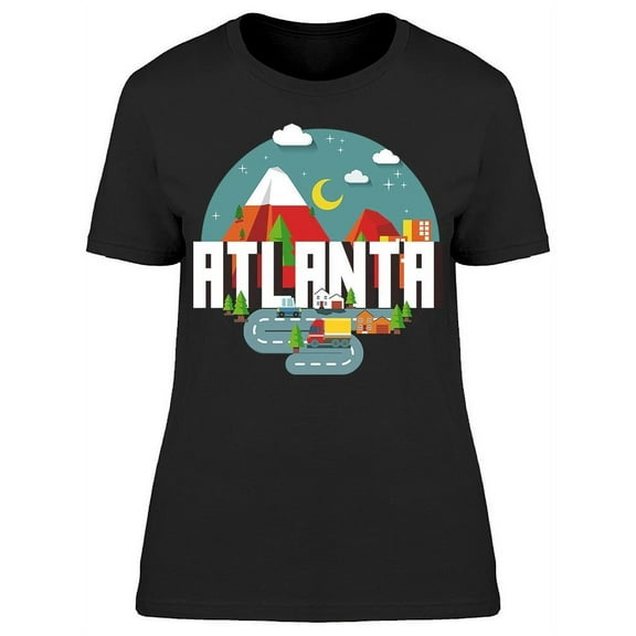 Colorful Atlanta Night T-Shirt Women -Image by Shutterstock, Female XX-Large