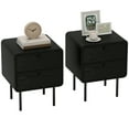 thumbnail image 1 of HOMCOM Ensemble de 2 Tables de Nuit avec 2 Tiroirs de Rangement, Tables de Chevet, Noir, 1 of 10