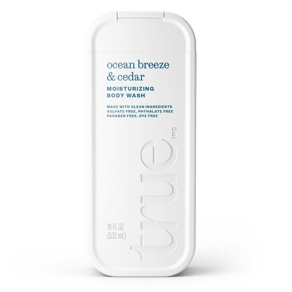 True Ocean Breeze & Cedar Body Wash, Sulfate-Free, Moisturizing and Hydrating Formula for Women & Men, 18 fl oz