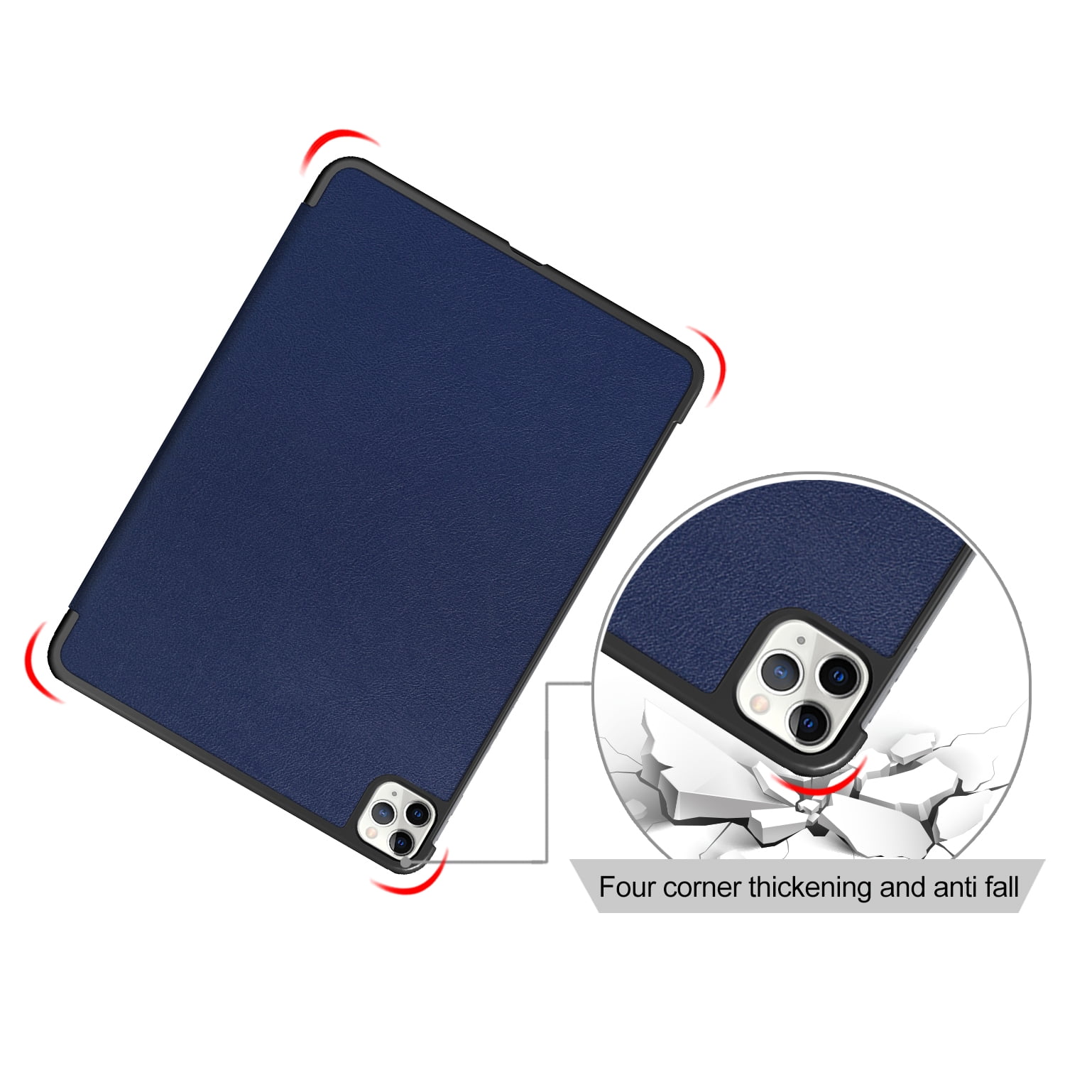 Allytech iPad Pro 11 2020 Case 2nd Generation, Slim Lightweight [Support Apple Pencil Charging] Auto Sleep Wake Trifold Stand Protective Smart Cover Case for Apple iPad Pro 11 Inch 2020 - Darkblue