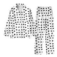 thumbnail image 2 of Women's Valentines Day Pajama 2 Pieces Cotton Comfy Button Front Pjs Sets for Women with Heart Print Long Sleeve Shirt with Long Pants, 2 of 4