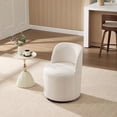 thumbnail image 4 of CQSXDA Upholstered Barrel Chair In Linen, Mid Century Swivel Accent Chair For Kitchen, Dining Room And Living Space, Beige, 4 of 11