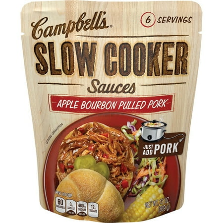 (3 Pack) Campbell's Slow Cooker Sauces Apple Bourbon Pulled Pork, 13 (Best Slow Cooker Bbq Pulled Pork)