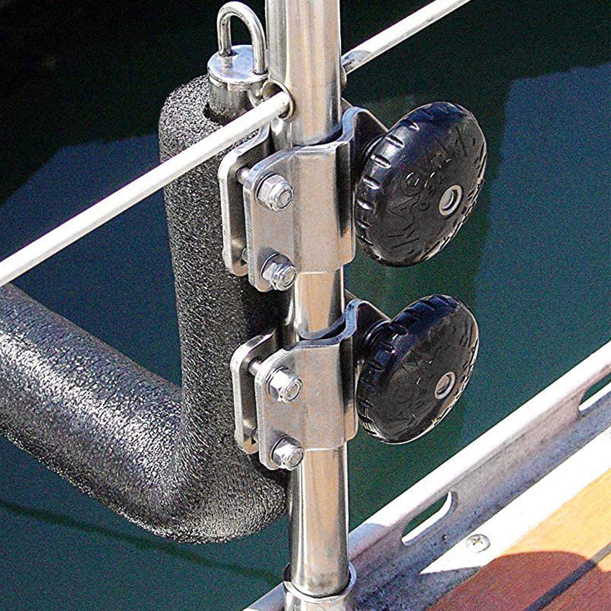 Set of 2 Gray and White Removable Rail Mounted Kayak Rack 28"
