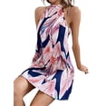 thumbnail image 3 of Julycc Women Boho Floral Print Sundress Halter Sleeveless Holiday Mini Dresses, 3 of 4