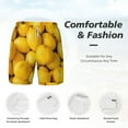 thumbnail image 5 of Sigee Ripe Yellow Lemon Print Mens Swim Trunks with Compression Liner Quick Dry Swim Stretch Beach Shorts with Pockets,S-3XL, 5 of 7
