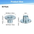 thumbnail image 3 of Uxcell 50-Pack M10x12mm Tuercas en T de Acero Carbono Galvanizado Base Redonda Tuercas de Soldadura Plata, 3 of 7