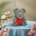 thumbnail image 5 of Handmade Faux Preserved Rose Bear - Mid Festival & Holiday Gift, Lifelike Flower Bear Finished Product for Valentine's Day, Anniversary & Birthday, Romantic Decor for Home & Office, 9.84in, B, 5 of 6