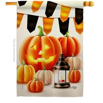 Ornament Collection H192680-BO 28 x 40 in. Halloween Lantern House Flag with Fall Harvest & Autumn Double-Sided Decorative Vertical Flags Decoration Banner Garden Yard Gift