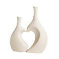 thumbnail image 3 of Juego de jarrones de cerámica, jarrón decorativo, jarrón artificial, porta flores secas, flor Blanco, 3 of 9