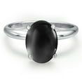 thumbnail image 3 of Gem Stone King 14K White Gold Black Onyx Engagement Ring for Women | 2.60 Cttw | Oval Cabochon 10X8MM | Gemstone December Birthstone | Size 6, 3 of 6