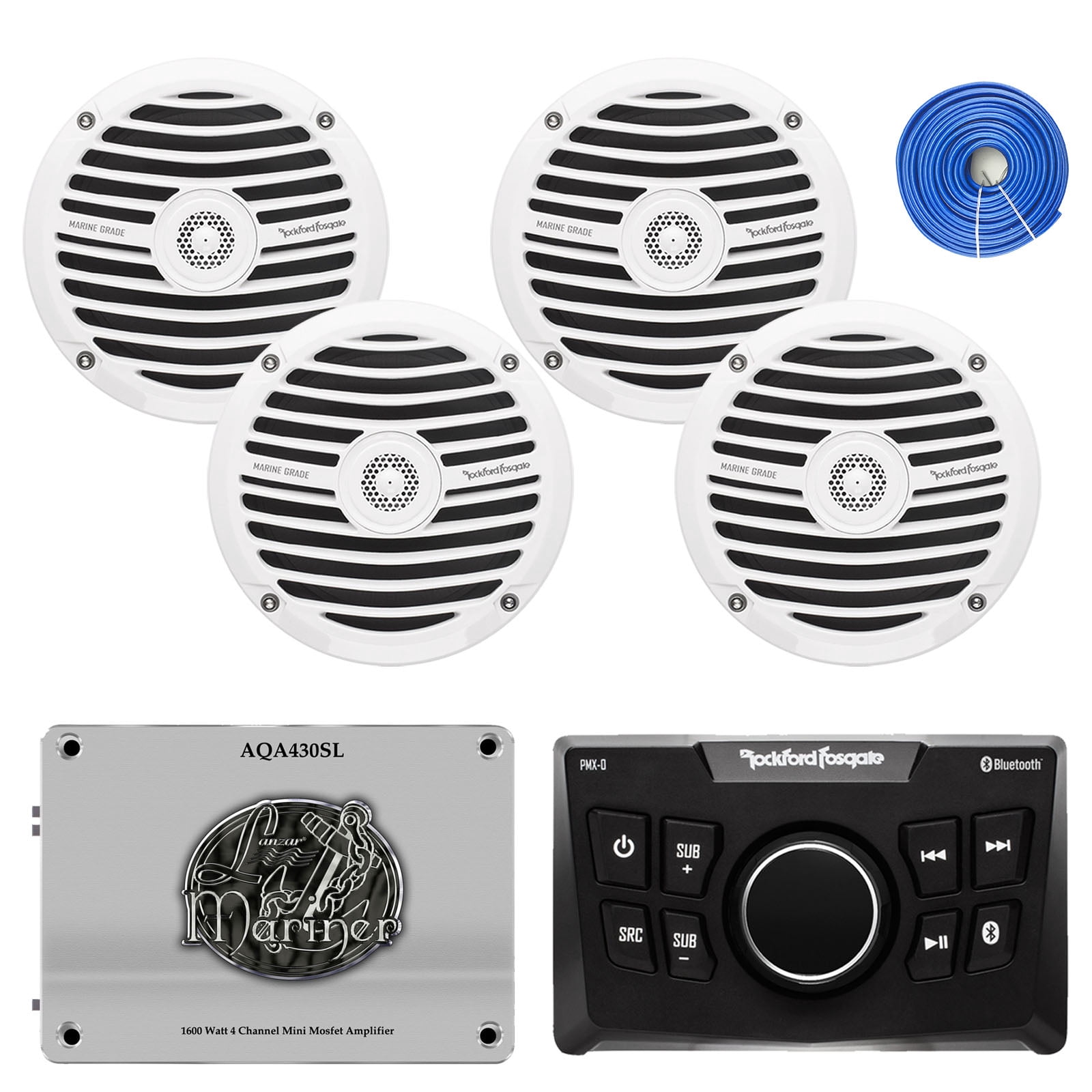 Rockford Fosgate PMX0 Compact Bluetooth Marine Digital Media Receiver