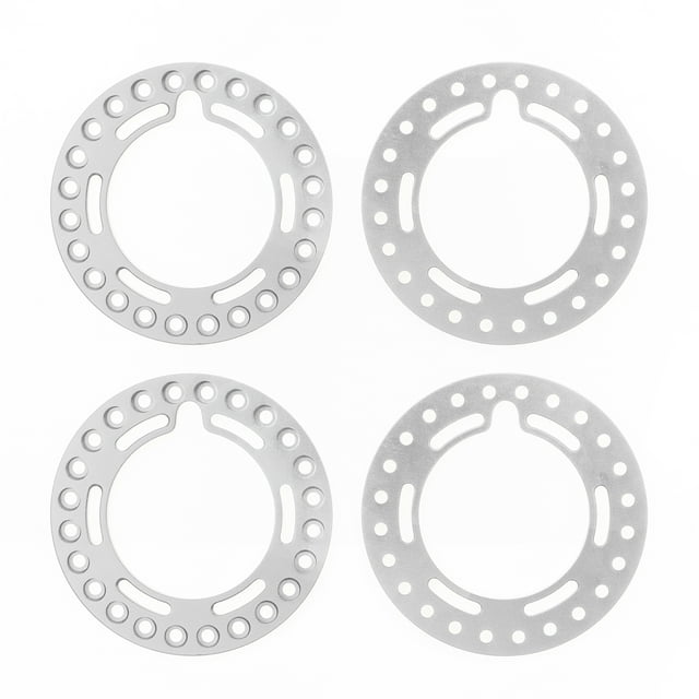 4-Pack 1.9 Inch Aluminum RC Beadlock Replacement Rings - Silver BJM385 Accessory Set for Remote Control Vehicles, Lightweight 45g with Compact 11x8x3cm Packaging