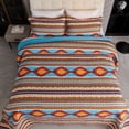 thumbnail image 3 of 3 PCS Oversize Rustic Southwestern Quilt Set Western Bedding Bedspread Set, 3 of 5
