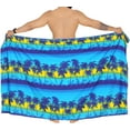 thumbnail image 4 of HAPPY BAY Men's Pareo Swim Trunk Vacation Sarong Beach Wrap One Size Blue-E622 Summer Vacation Aloha, 4 of 5