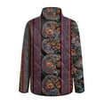 thumbnail image 4 of felwors Women's Reversible Paisley Quilted Cotton Coat, Stand Collar Lightweight Loungewear, Fall Winter Outerwear Suitable for Middle-Aged and Senior Women Brick Red, XL, 4 of 8