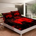 thumbnail image 2 of Erosebridal Gaming Bedding Sets Queen,Gamer Fitted Sheet Teens,Video Game Console Gaming Bed Sheets Bedroom Decor,Gamepad Red and Black Tie Dye Sheets, 2 of 5