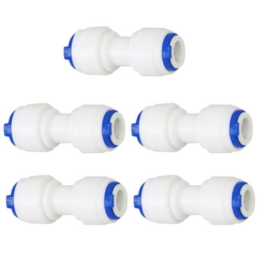 Straight Pipe Uxcell 10Pcs Push To Connect Fittings, 1/4" OD X 3/8" OD Air Hose Fittings Tube&Hose&Pipe Quick Connect Fitting Plastic Ball Valve With Handles For RO Water System, White Blue (6-10mm 1/4